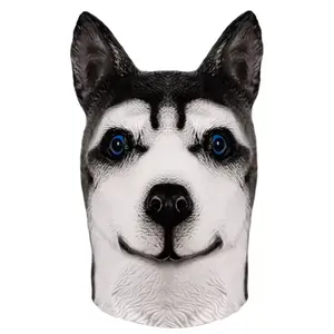 Husky köpek vinil maske yenilik kostüm fantezi parti elbisesi hayvan maskeleri parti Cosplay maske cadılar bayramı paskalya partisi için
