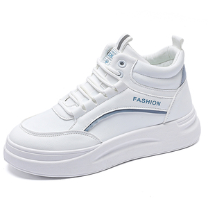 Zapatillas de <span class=keywords><strong>plataforma</strong></span> con suela gruesa de moda para <span class=keywords><strong>mujer</strong></span>, estilo casual, deportivas, de <span class=keywords><strong>tenis</strong></span>, blancas, de caña alta. - Product Image 6