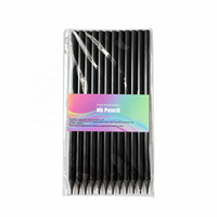 Pensil Plastik Daur Ulang HB/2B Bentuk Heksagonal Hitam Isi Grafit 2.2mm Kemasan Lepas untuk Perlengkapan Sekolah Alat Tulis Logo Kustom