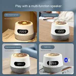 Haut-parleur Bluetooth carré numérique créatif Veilleuse étoilée Lampe de projecteur audio d'intérieur pratique Cadeau d'anniversaire Réunion annuelle - Product Image 3