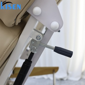 KISEN New High-End Electric Beauty Bed Beauty Salon Dedicated Stainless Steel Silver Base Lifting Electric Massage Bed With Led - Product Image 6