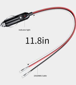 Cavo adattatore per auto da 12 Volt cavo accendisigari 16AWG con indicatore luminoso a LED 12 V-24V accessori automobilistici protezione da sovraccarico - Product Image 4