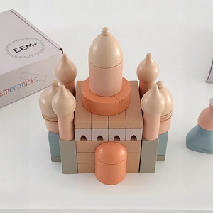 木制DIY城堡罗马积木彩色益智幼儿玩具实木桌面游戏早学<span class=keywords><strong>5</strong></span> 7年 - Product Image 1
