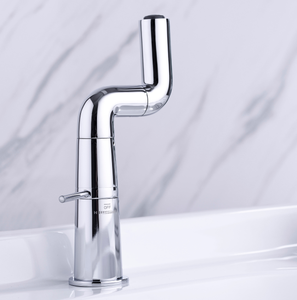Venta caliente Grifo de lavabo de latón Pistola de latón Grifo de baño extraíble gris El brazo recto se puede girar Grifo de lavabo - Product Image 4