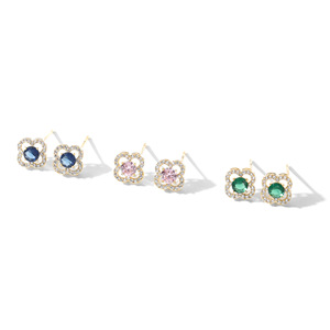 Boucles d'oreilles tendance pour femme, en cuivre, avec diamant carré, cœur, clous d'oreilles en argent, zircon <span class=keywords><strong>cristal</strong></span> serti griffe, style <span class=keywords><strong>Paris</strong></span> - Product Image 5