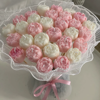 Lilin Aroma Buket Bunga Peony 3D Lilin Kedelai Berbentuk Buket Bunga untuk Hadiah Hari Valentine