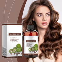 Huile de ricin biologique de marque autonome de 100ml, pressée à froid, raffinée pour le soin des cils et des sourcils, huile essentielle douce