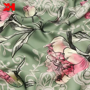 2021 New Design Custom Silk Satin Stock Satin Floral Printed Fabric