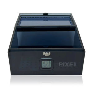 Humidor de cigarros de alta calidad, caja de cigarros, Humidor acrílico de cigarros Boveda gris con higrómetro Digital/tapa con bisagras - Product Image 1