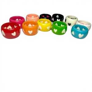 2026 Luxury Trendy Heart Pattern Ceramic Resin Bangle Handmade Fashion Jewelry <b>Bracelets</b> <b>Red</b> White Fancy Design with Woman - Product Image 3