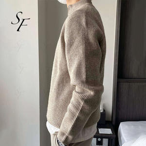 Индивидуальный высококачественный осенний и зимний вязаный кашемировый пуловер на молнии повседневный теплый и удобный свитер мужской свитер - Product Image 5
