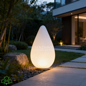 Lámpara de Suelo LED para Exteriores Senzhao, Diseño de Gota de Agua, IP65 Impermeable, Luz de Jardín para Caminos, Patios, Villas y Decoración de Exteriores - Product Image 1