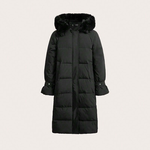 Femmes Long À Capuche Col De Fourrure Amovible Épais Noir Veste Vers Le Bas Parka Abrigo De <span class=keywords><strong>Plumon</strong></span> - Product Image 6