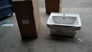 Lavabo de Cerámica Moderno Colgante de Pared con Estante para Uso en Hoteles y Apartamentos Pequeños - Product Image 2