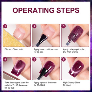 Esmalte en Gel Magnético Ojo de Gato Reflectante BOZLIN Estándar UE y EE. UU. Libre de Hema Disco Ojo de Gato para Fiestas OEM Set de Esmalte en Gel para Uñas - Product Image 4
