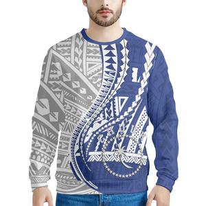 Impression à la demande en gros tatouages tribaux polynésiens drapeau Chuuk haut décontracté pour hommes pas cher qualité garçon sweat sans chapeau Style - Product Image 3