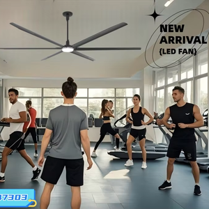 Modern Large Metal Industrial <strong>Ceiling</strong> Fan LED <strong>Light</strong> 6 Blade Remote Control Electric <strong>4</strong>-Speed Energy Efficient Class A+++ Outdoor - Product Image 2