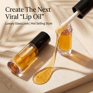 Tube <span class=keywords><strong>de</strong></span> gloss à lèvres vide <span class=keywords><strong>de</strong></span> 6 ml, noir givré, large, lourd, grand applicateur, grand pinceau, couleur personnalisée, logo personnalisé - Product Image 1