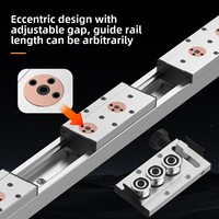 SGR10 double axe CNC Rail de guidage linéaire piste mécanique rouleau de verrouillage curseur 10/15/20/25 île Table glissière Rail roulement bloc