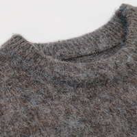 Pull en mohair surdimensionné pour homme avec logo personnalisé, style streetwear, tricoté duveteux, coupe carrée vintage de luxe, pull d'hiver