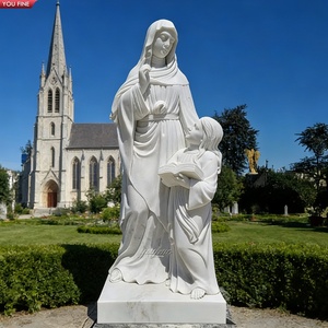 Statua in Marmo a Grandezza Naturale della Vergine Maria con Bambino YOUFINE <span class=keywords><strong>per</strong></span> <span class=keywords><strong>Cappelle</strong></span> e Cimiteri - Product Image 6