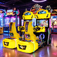 Simulateur de course pour 2 joueurs, machine d'arcade à monnayeur, jeu de conduite automobile pour aire de jeux