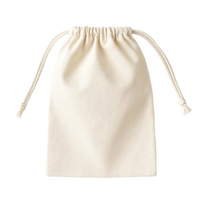 Bolsa de Regalo de Algodón con Logotipo Personalizado, Bolsa Cosmética de Algodón con Cordón, Color Blanco Natural - Product Image 1