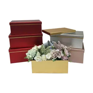 Sıcak satış toptan fiyat dikdörtgen çiçek hediye kutusu metal duygu tasarım
