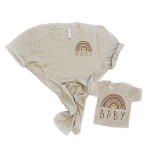 Camisas de maternidad <span class=keywords><strong>y</strong></span> bebé, camisetas de mamá <span class=keywords><strong>y</strong></span> mamelucos para niños, Camisa de algodón orgánico a juego para mamá <span class=keywords><strong>y</strong></span> bebé, <span class=keywords><strong>ropa</strong></span> orgánica para bebé - Product Image 1
