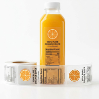 Logotipo de impresión Bopp personalizado, 12oz, 32oz, botella de jugo de Mango de bebida, pegatina de embalaje, botellas de plástico vacías con etiquetas