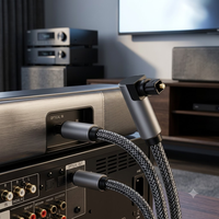 Câble audio optique Toslink tressé à angle droit de 90 degrés, cordon numérique en fibre optique blindé en nylon pour barre de son, téléviseur, home cinéma
