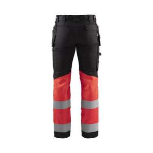 BLAKLADER - 155818119955C60 Hi-Vis <b>trousers</b> with <b>stretch</b> <b>Black</b>/Red - EAN 7330509654118 HI-VIS WORKWEAR - Product Image 2