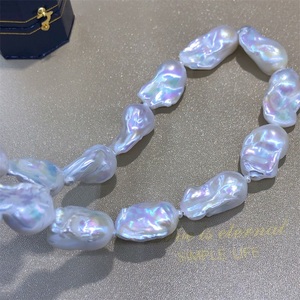 Collane da Donna in <span class=keywords><strong>Argento</strong></span> Sterling 925 Personalizzate, Perle Barocche d'Acqua Dolce di Alta Qualità 15-16mm, per Matrimoni e Fidanzamenti - Product Image 4