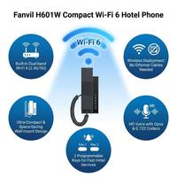 Téléphone IP H601W Wi-Fi 6 pour hôtel, compact, sans écran, mural, SIP VoIP, faceplate personnalisable, double bande, 2 touches programmables