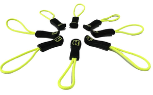 Corde à <span class=keywords><strong>fermeture</strong></span> <span class=keywords><strong>éclair</strong></span> avec logo personnalisé <span class=keywords><strong>de</strong></span> haute qualité en plastique dur avec motif rectangulaire d'extracteur vert vif - Product Image 2