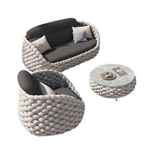 Divano in <span class=keywords><strong>vimini</strong></span> da <span class=keywords><strong>esterno</strong></span> rustico contemporaneo Casual sedia curva per Patio Villa giardino Homestay Sunroom Rattan creativo - Product Image 4