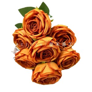 Bouquet de roses artificielles Junheyuan à 7 têtes, branche unique, pour décoration de mariage et de la maison, arrangement floral - Product Image 5