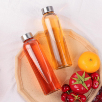 Groothandel Ronde Glazen Drinkflessen met Schroefdop 12oz 16oz 18oz Lege Melk Fruit Sap Glazen Flessen 500ml Met Dop