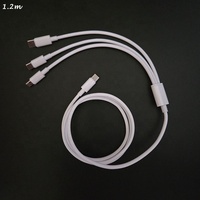 Top Ventas Uno a Tres Dispositivos de cabeza múltiples Carga rápida 8 Pin Micro USB Tipo C 3 en 1 Cables
