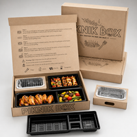 Boîte bento barbecue individuelle |   Conteneur pour barbecue à emporter |   Boîte à bento individuelle pour barbecue au charbon de bois à emporter