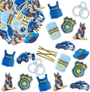 Adornos Comestibles para Cupcakes con Forma de Helicóptero, Coche, Perro, Insignia y Uniforme de Policía, Decoraciones para Pasteles de Fiesta de Cumpleaños con Temática Policial - Product Image 3