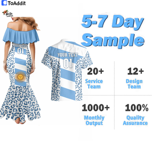 Robe ajustée à une épaule et maillot de football personnalisés pour couples de rugby d'Argentine - Product Image 2