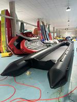 Grands Bateaux Gonflables Longs de 4,7m à 10m avec Ponton en PVC de 1,2mm pour la Pêche, la Plongée et le Sauvetage sur Lac, Fabriqués en Aluminium