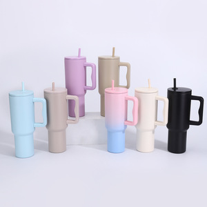 Vaso Térmico de Acero Inoxidable 304 de Doble Pared de 40oz con Asa y Popote para Uso en Exteriores y Coche - Product Image 3