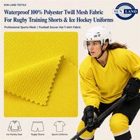 Tissu en maille sergé imperméable 100% polyester pour short d'entraînement de rugby uniforme de chapeau de football de football de hockey sur glace