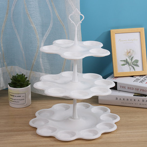 Rak <span class=keywords><strong>Display</strong></span> Kue Buah Pesta Kafe Hotel 3 Tingkat Plastik Gaya Eropa yang Dapat Disesuaikan - Product Image 3