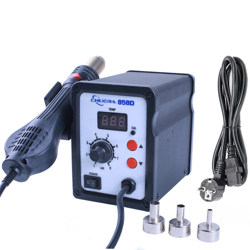 Chuera 858D 700 Вт OEM станция для демонтажа бесщеточный вентилятор с горячим воздухом, станция для переделки, 3 насадки, автоматически спящий