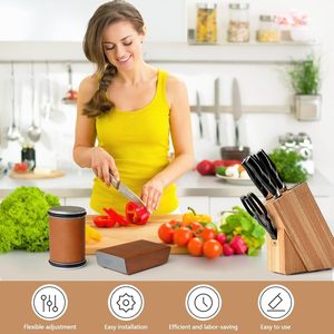 Kit d'affûtage manuel en bois de haute qualité pour couteaux, affûteur à rouleaux en acier pour couteaux de cuisine - Product Image 3