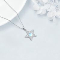 YFN Fine Jewelry S925 Sterling Silver 3A Zircon Moonstone Star Pendentif Collier