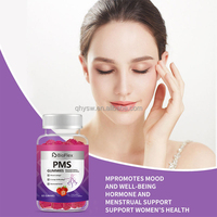 Gummies de suppléments nutritionnels bio-extrahés en gros, marque privée OEM, pour l'équilibre hormonal féminin et les symptômes du SPM naturels